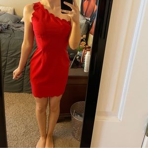 Red one shoulder dress! Worn one time